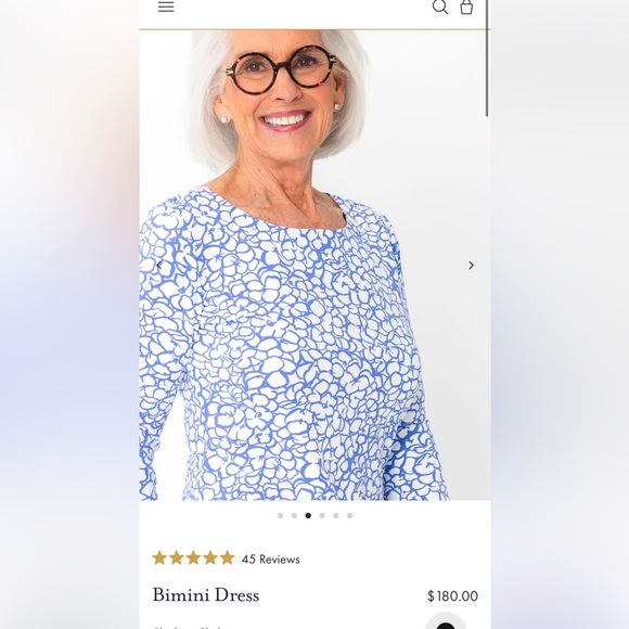 MAHI GOLD Bimini Dress in Chatham Cloth: Ruth's Hydrangea in Chatham Size M EUC - Picture 4 of 16